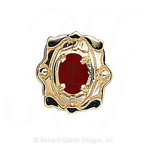 GS386 G - 14 Karat Gold Garnet Slide 